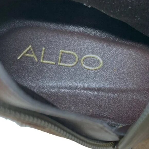 Aldo Taupe Suede Jeffres Calf Lace Up Over-The-Knee Zipper Boots - Size 7.5 - Picture 9 of 9